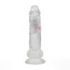 LED Vibrating Straight Cock with Balls - 20 cm - Transparent